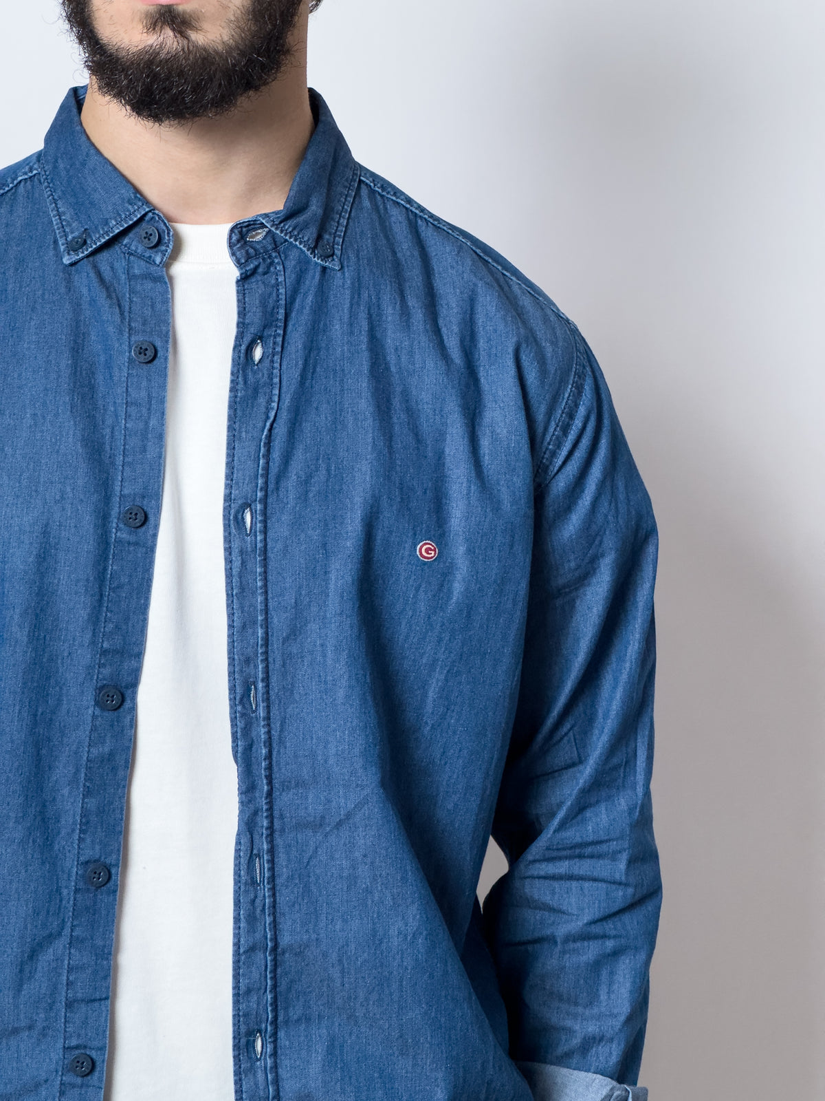 Chemise en coton avec effet jean
