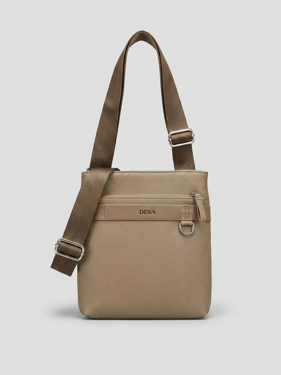 Sacoche DESA en semi-cuir marron