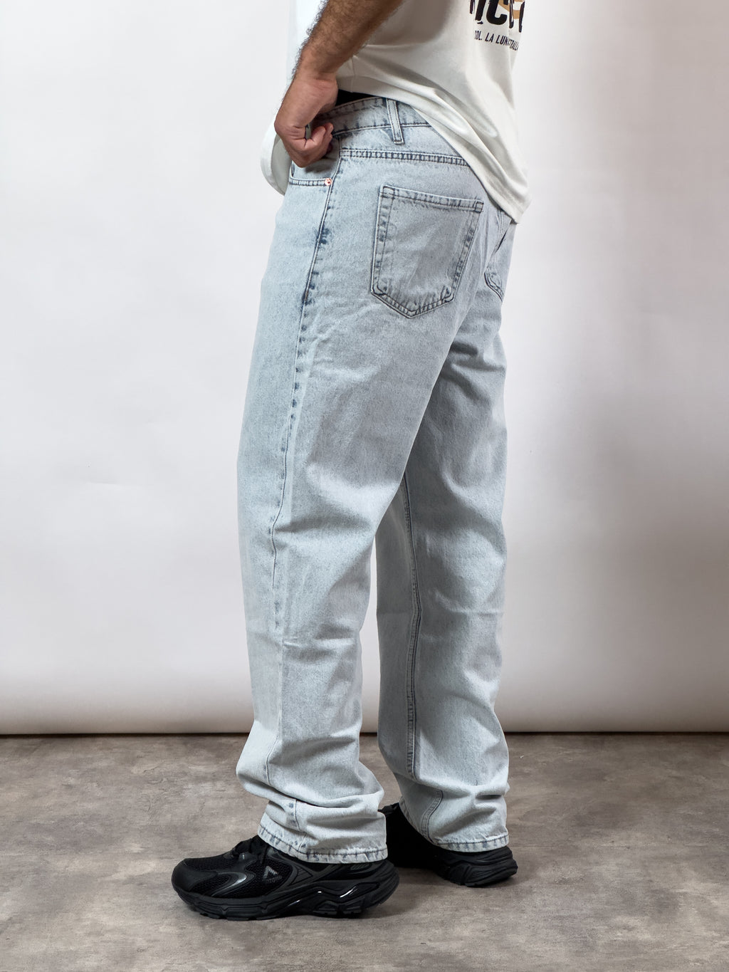 Jean baggy délavé claire
