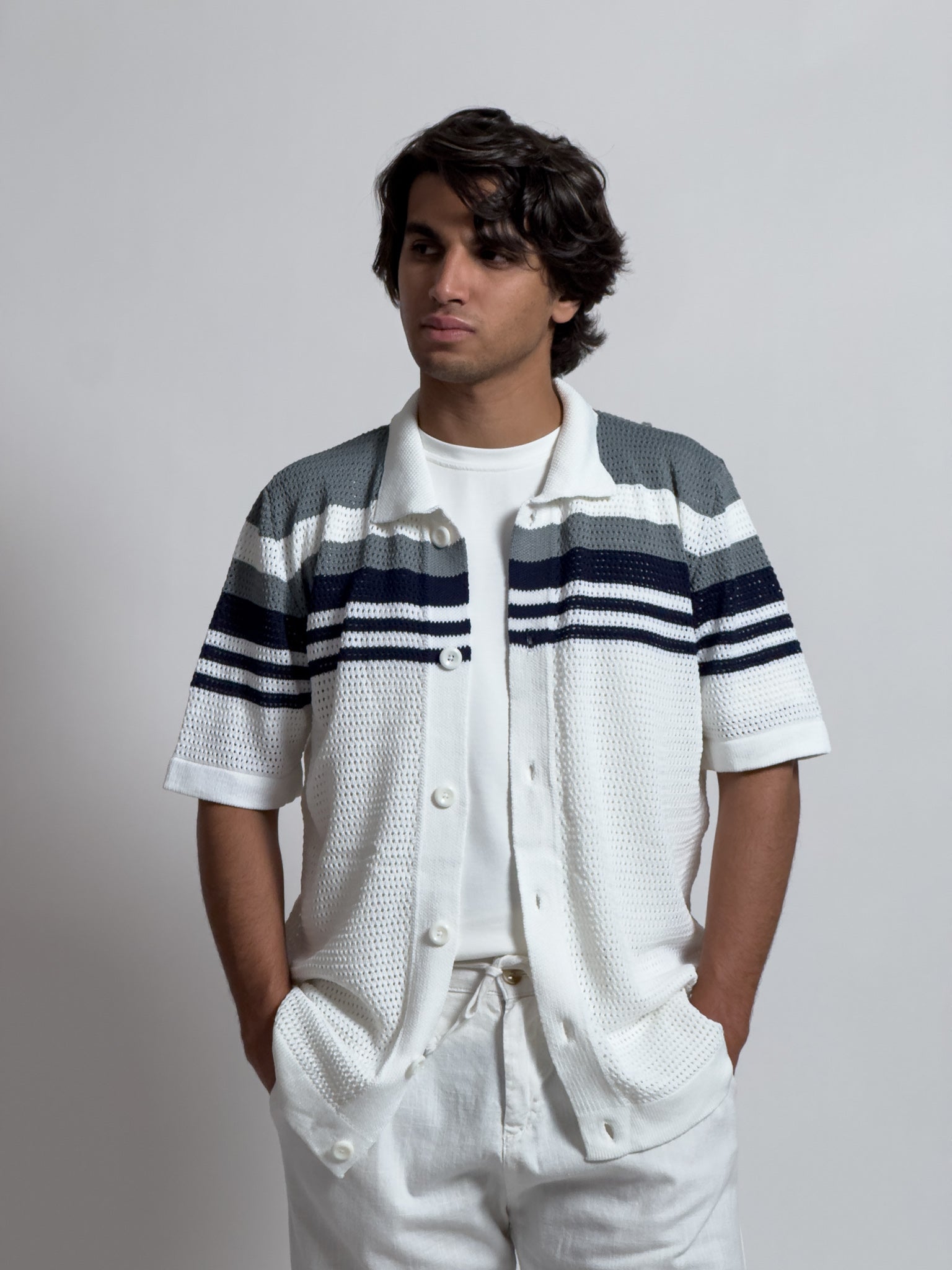 Chemise demi manche fil