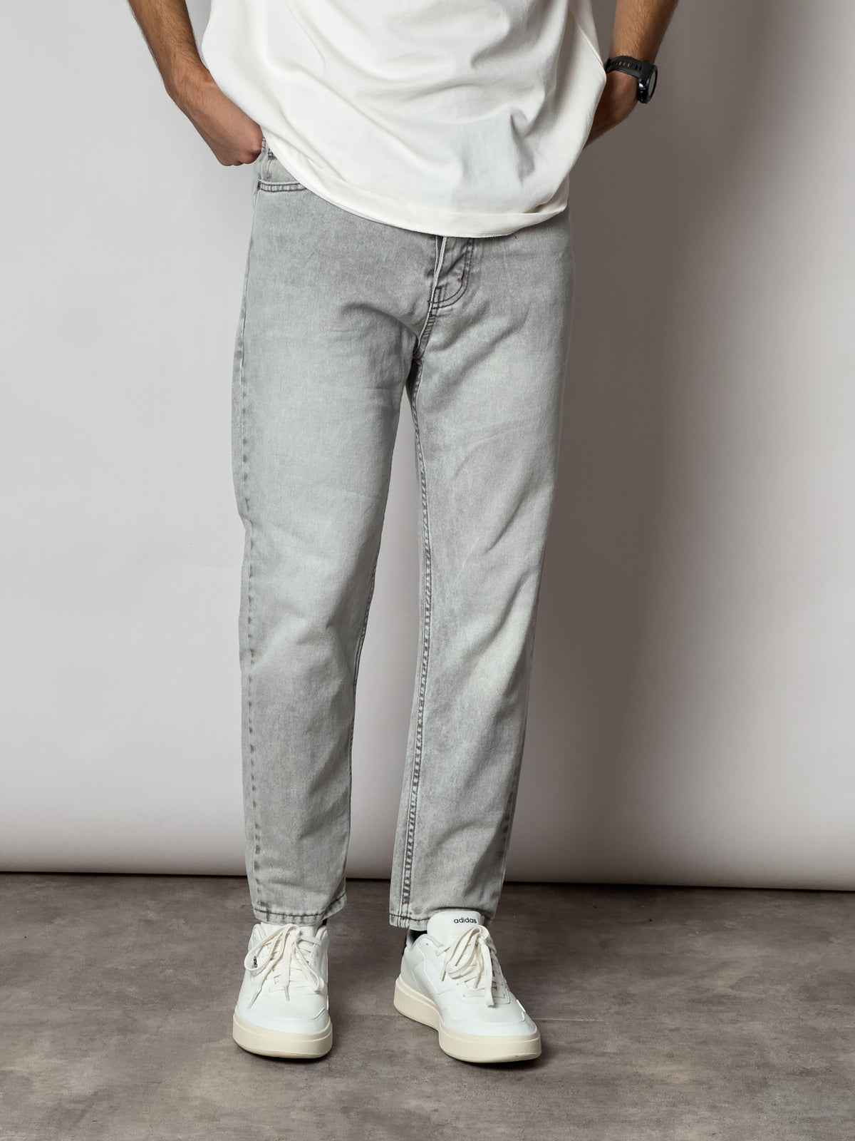 Jean We-eleven boyfriend gris clair