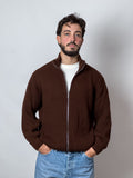 Cardigan en fill avec zip coupe oversize