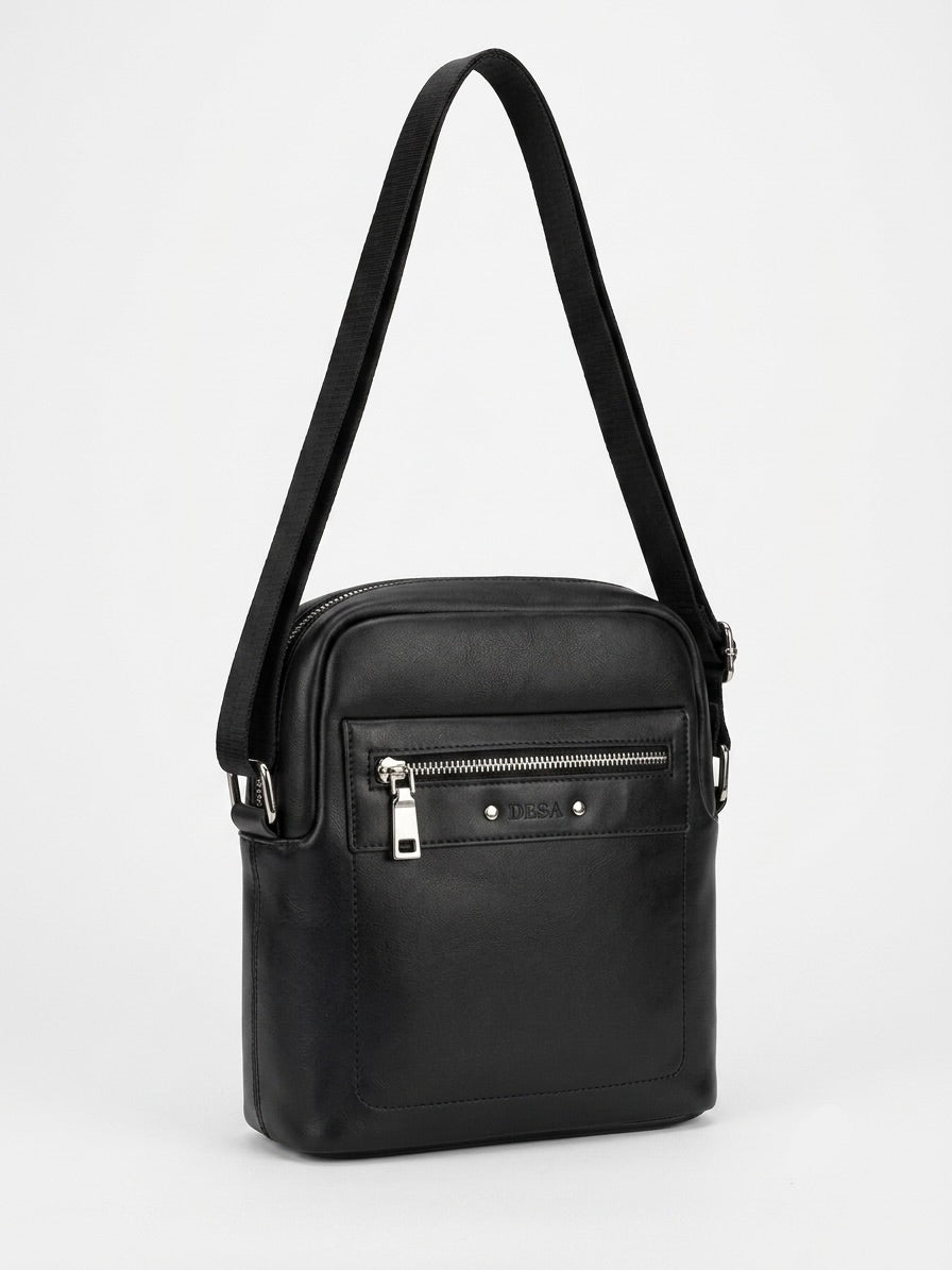 Sacoche DESA en semi-cuir noir